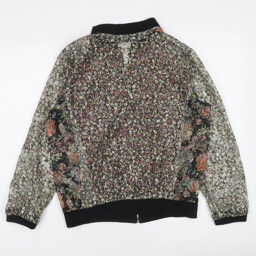Zara Womens Multicoloured Floral Bomber Jacket Jacket Size S Zip