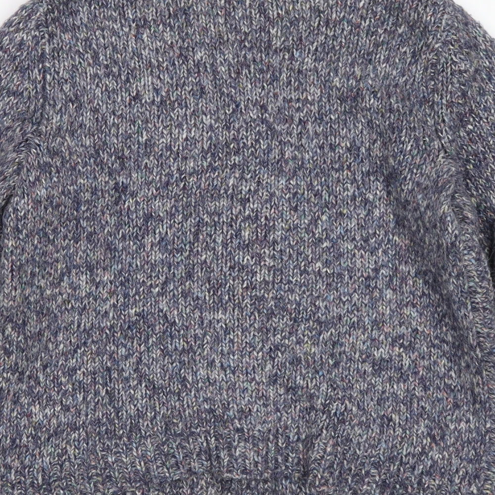 Marks and Spencer Womens Purple Round Neck Cotton Cardigan Jumper Size 10
