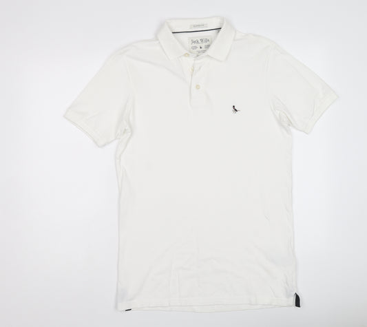 Jack Wills Mens Ivory Cotton Polo Size XS Collared Button