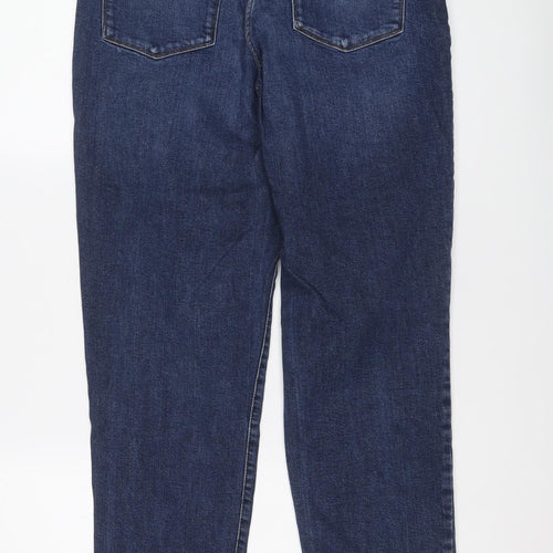 Papaya Womens Blue Cotton Boyfriend Jeans Size 12 L25 in Regular Button