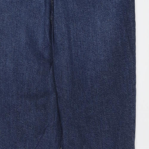 Papaya Womens Blue Cotton Boyfriend Jeans Size 12 L25 in Regular Button