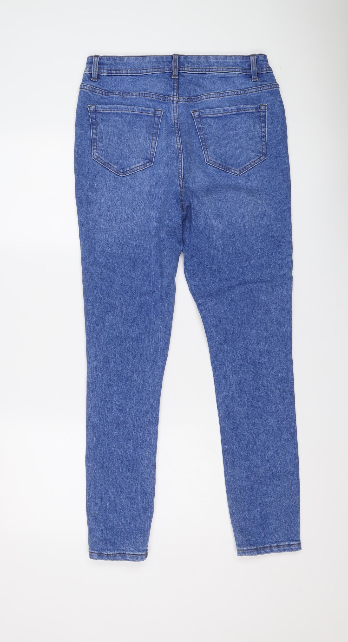 George Womens Blue Cotton Skinny Jeans Size 12 L28 in Regular Button