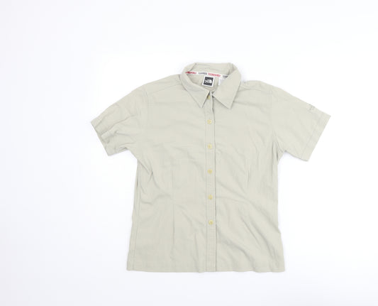 The North Face Womens Beige Nylon Basic Button-Up Size M Collared