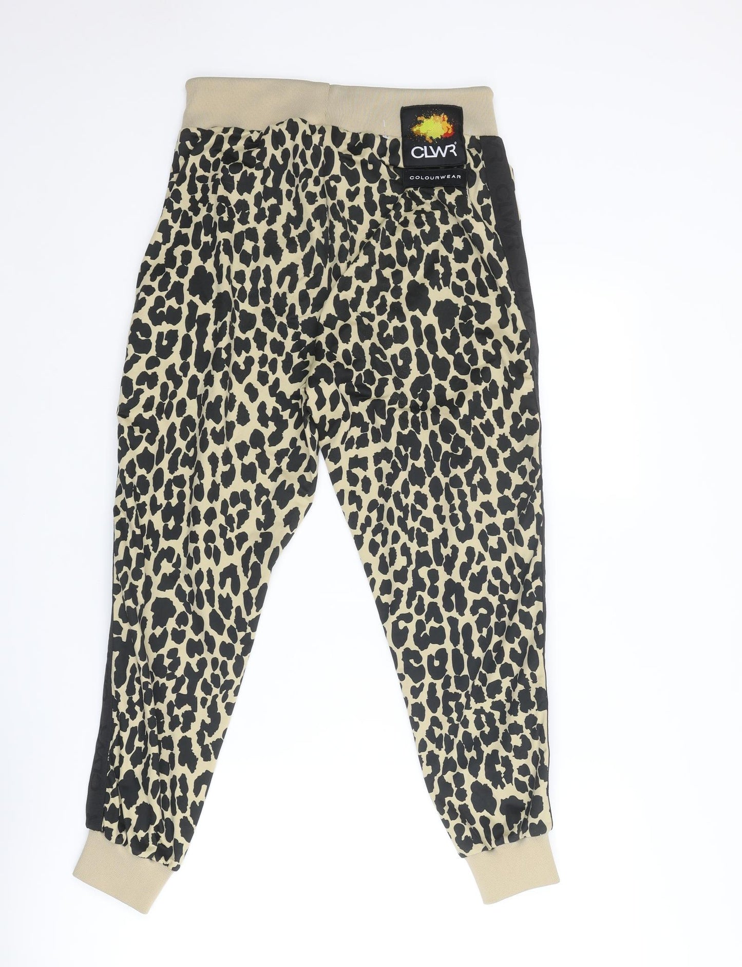 Colourwear Womens Multicoloured Animal Print Polyester Jogger Trousers Size S Regular Drawstring