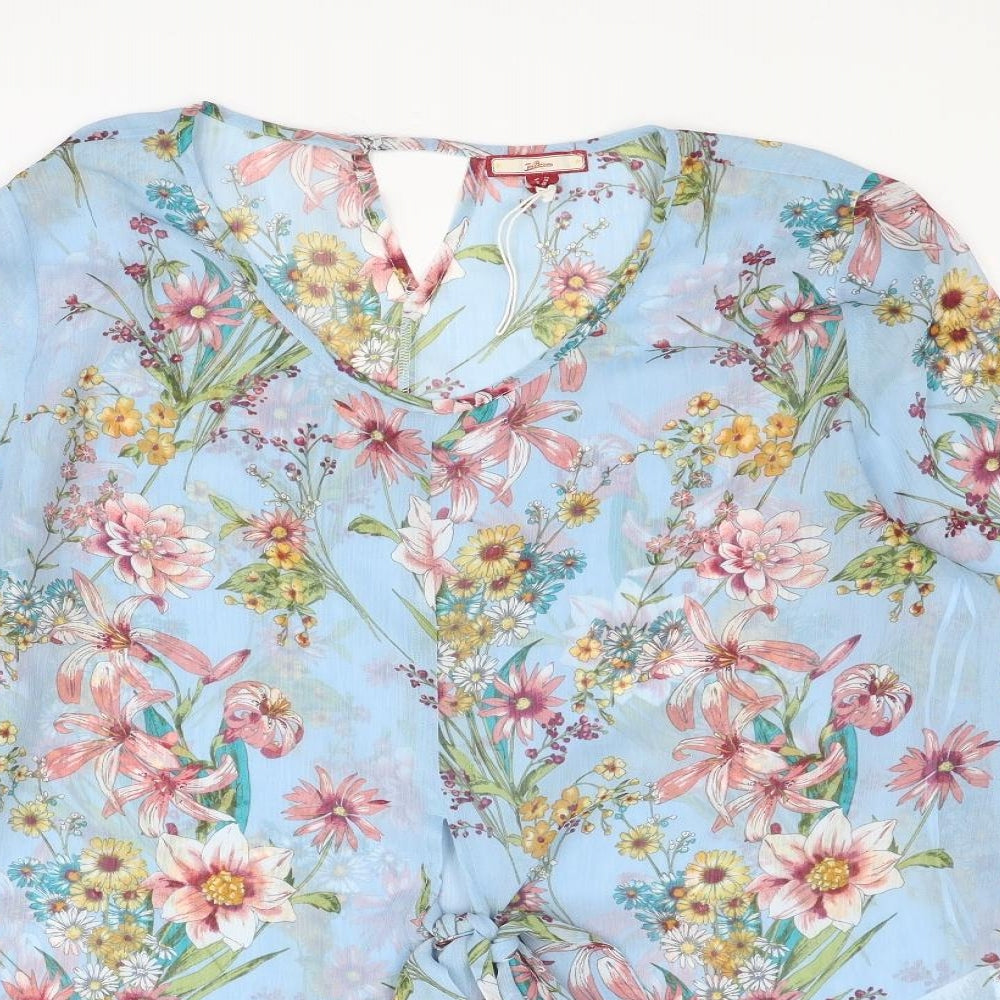 Joe Browns Womens Multicoloured Floral Polyester Basic Blouse Size 18 Round Neck