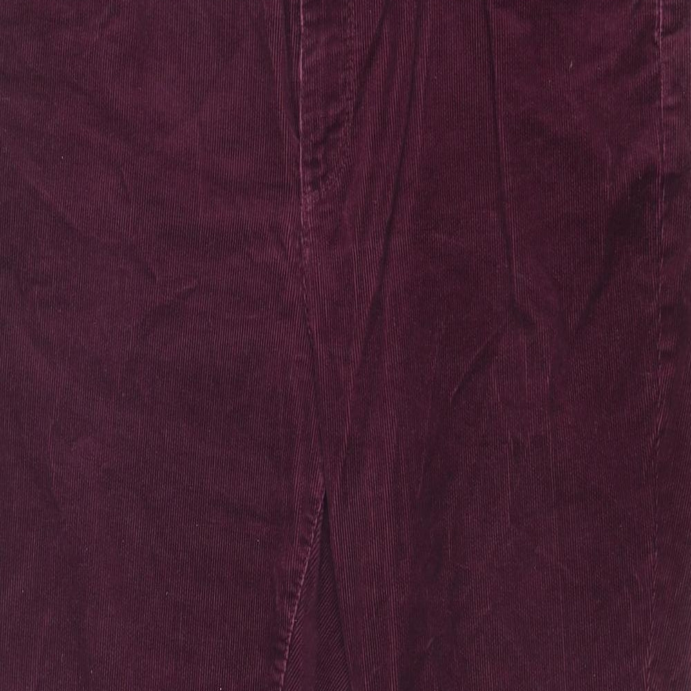 Lands' End Womens Purple Cotton Trousers Size 18 Regular Zip