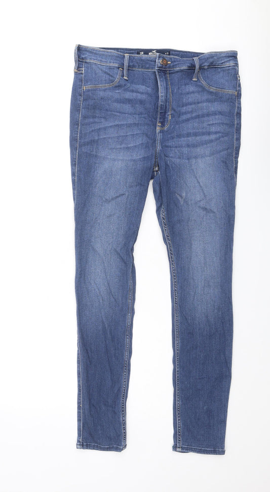 Hollister Womens Blue Cotton Skinny Jeans Size 31 in Regular Zip