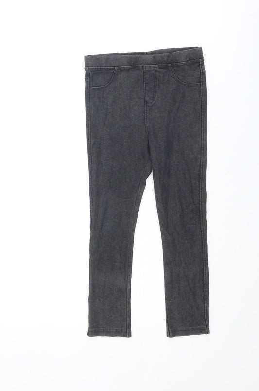 Zara Girls Grey Cotton Jegging Jeans Size 4-5 Years Regular Pullover