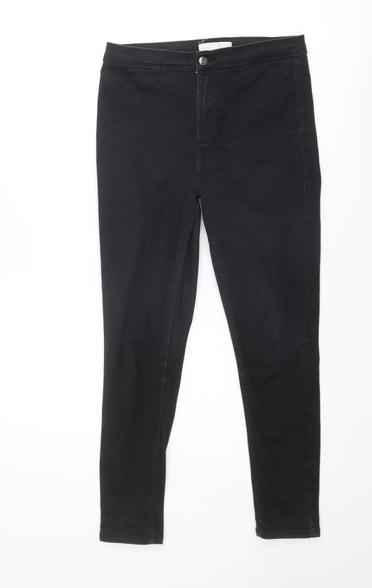 Topshop Womens Black Cotton Jegging Jeans Size 30 Regular Zip
