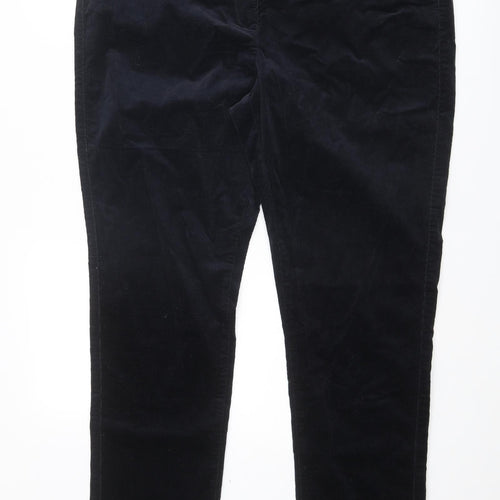 C&A Womens Black Cotton Chino Trousers Size 18 Regular Zip