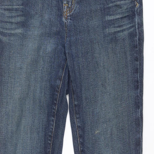 7 For All Mankind Womens Blue Cotton Bootcut Jeans Size 32 in Regular Zip