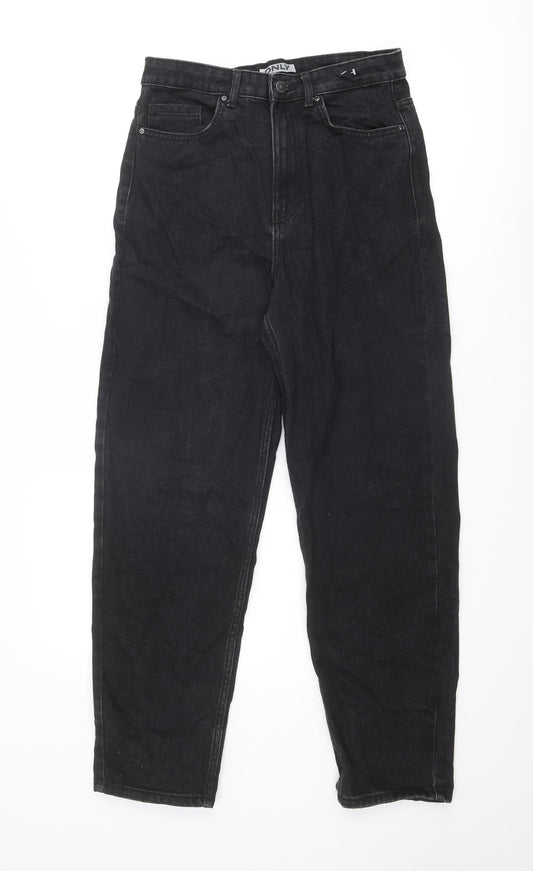 Only Womens Black Cotton Mom Jeans Size 28 in Regular Zip