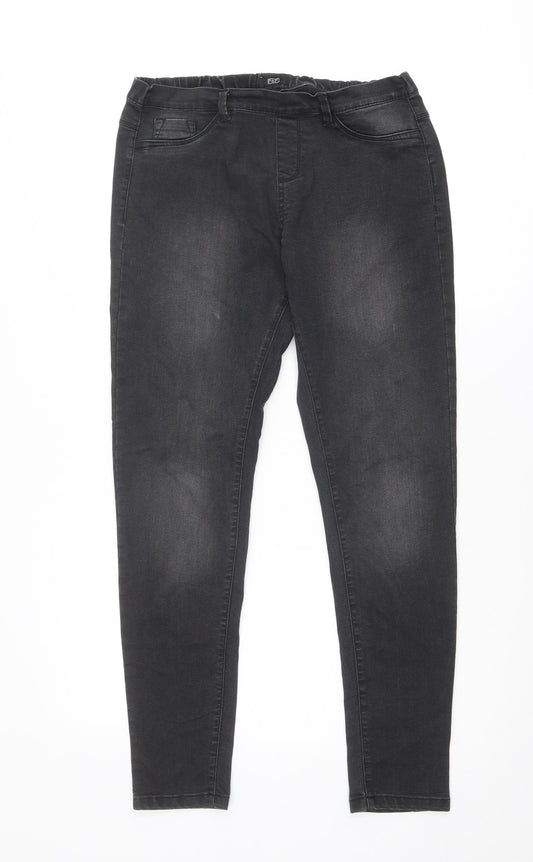 F&F Womens Black Cotton Jegging Jeans Size 12 Regular