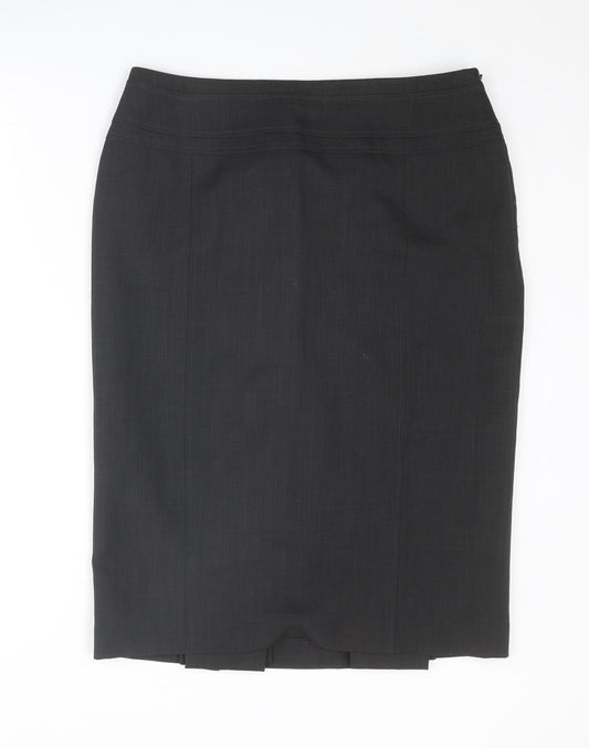 Debenhams Womens Grey Polyester A-Line Skirt Size 12 Zip
