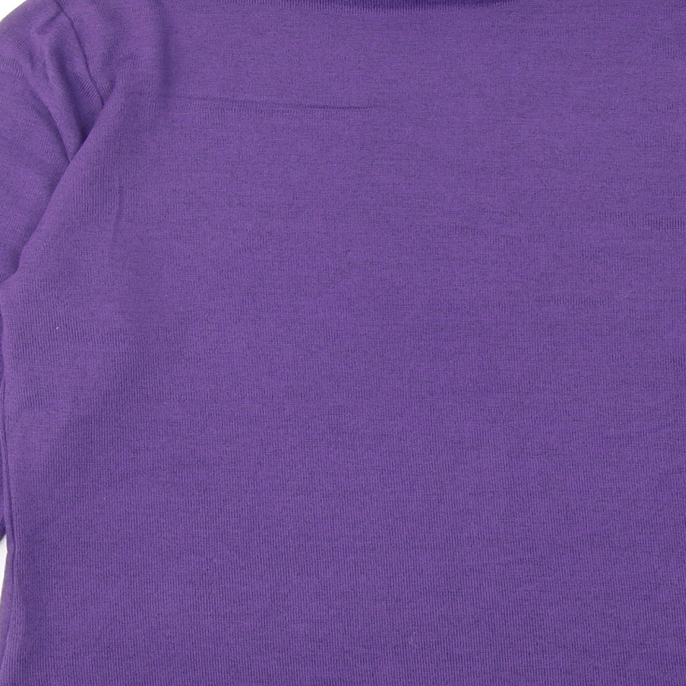 Auburn Womens Purple High Neck Polyester Pullover Jumper Size S