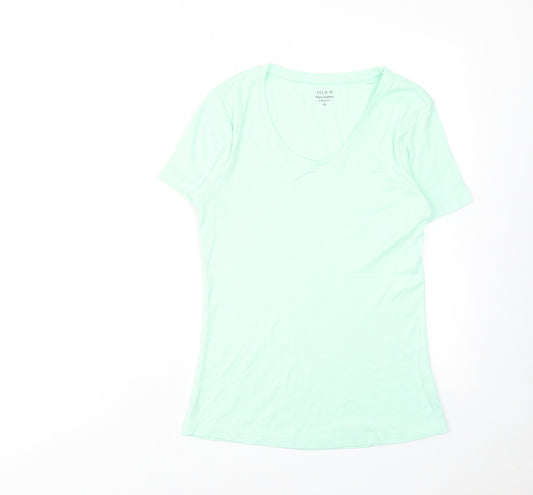 Ellie B Womens Blue Cotton Basic T-Shirt Size 10 Scoop Neck