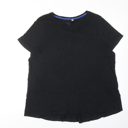 Boden Womens Black Cotton Basic T-Shirt Size XL Round Neck