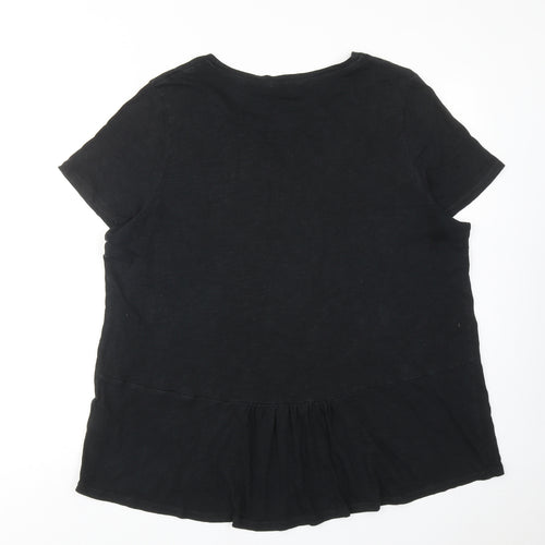 Boden Womens Black Cotton Basic T-Shirt Size XL Round Neck