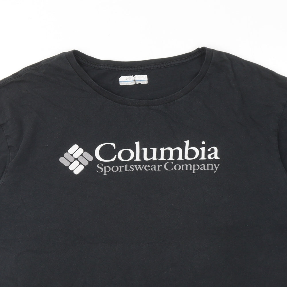 Columbia Mens Black Cotton T-Shirt Size XL Round Neck