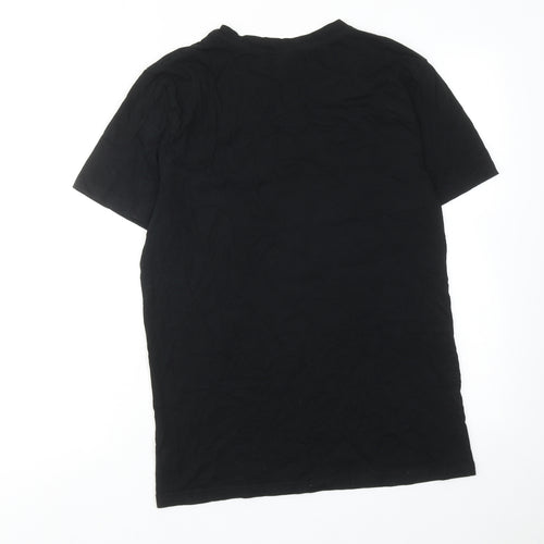 Liverpool FC Mens Black Cotton T-Shirt Size S Round Neck