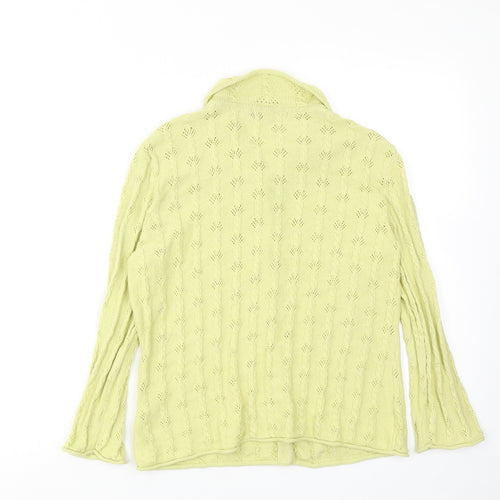 Boden Womens Green Collared Silk Cardigan Jumper Size 14