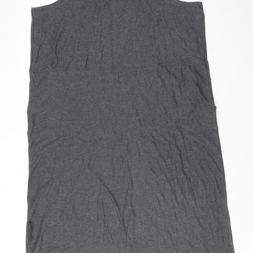 Marks and Spencer Womens Grey Cotton Tank Dress Size 18 Round Neck Pullover