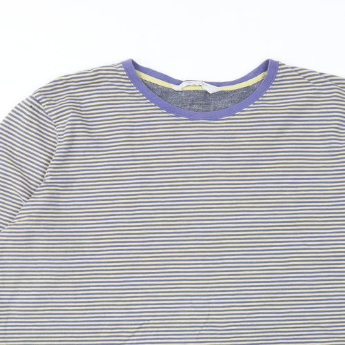 Braintree Mens Yellow Striped Cotton T-Shirt Size XL Round Neck