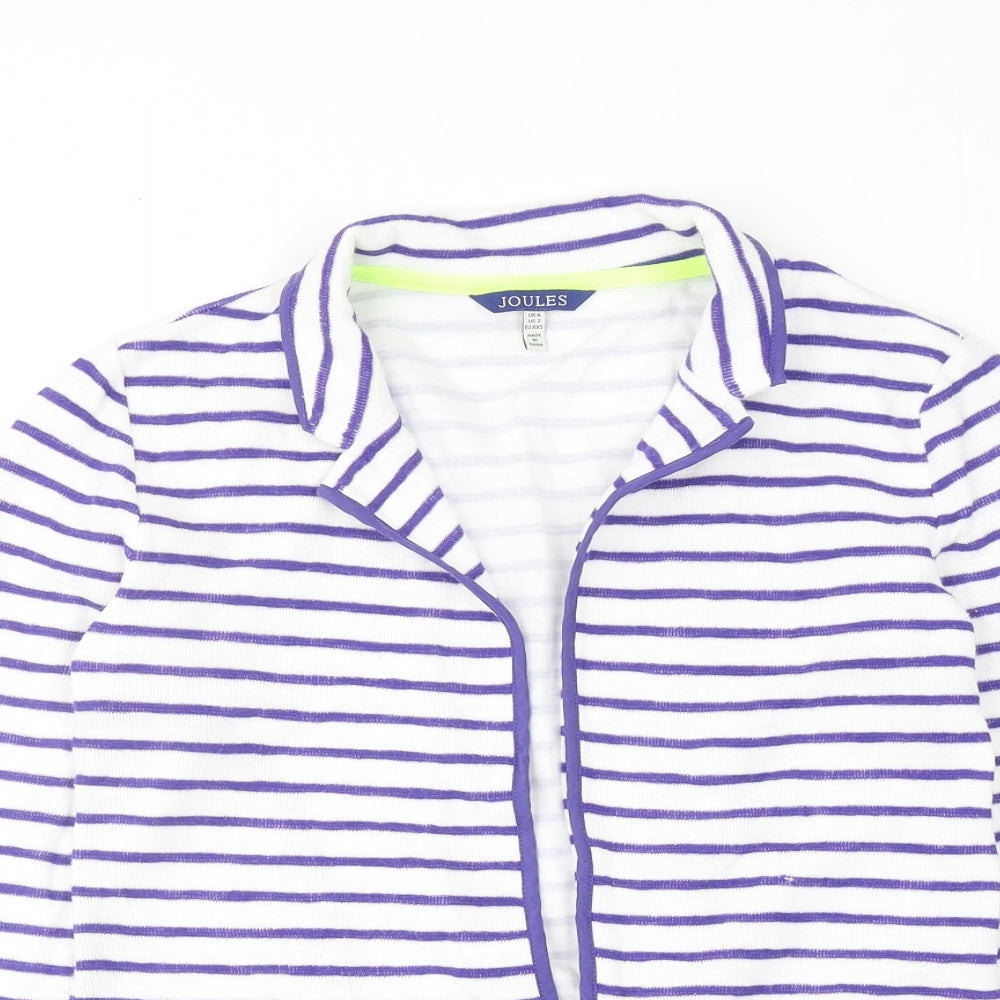 Joules Womens Blue Striped Jacket Size 6