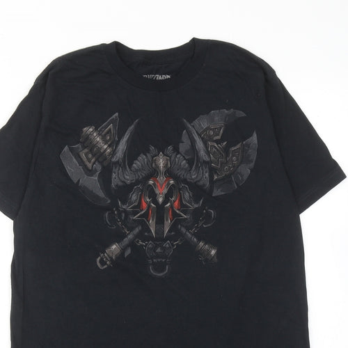 Blizzard Mens Black Cotton T-Shirt Size M Round Neck