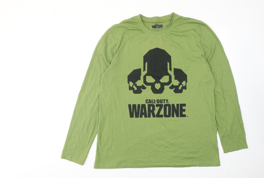 Call of Duty Mens Green Cotton T-Shirt Size XL Round Neck - Warzone