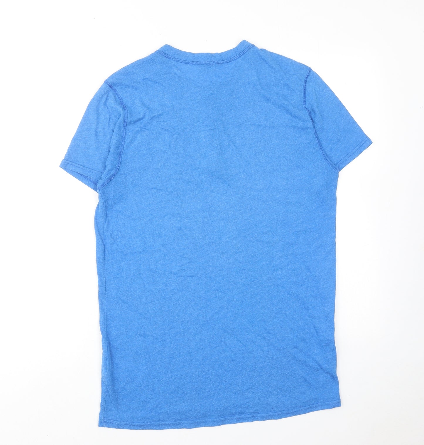 Hollister Mens Blue Polyester T-Shirt Size S Round Neck