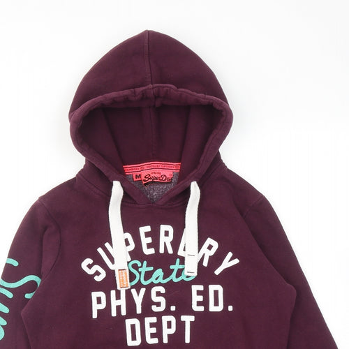 Superdry Womens Purple Cotton Pullover Hoodie Size M Pullover