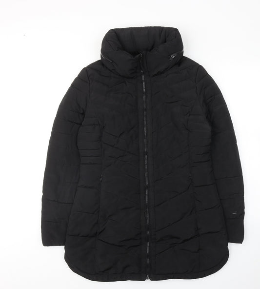 NEXT Womens Black Quilted Coat Size 12 Zip