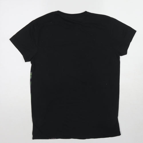 Batman Mens Black Cotton T-Shirt Size M Round Neck