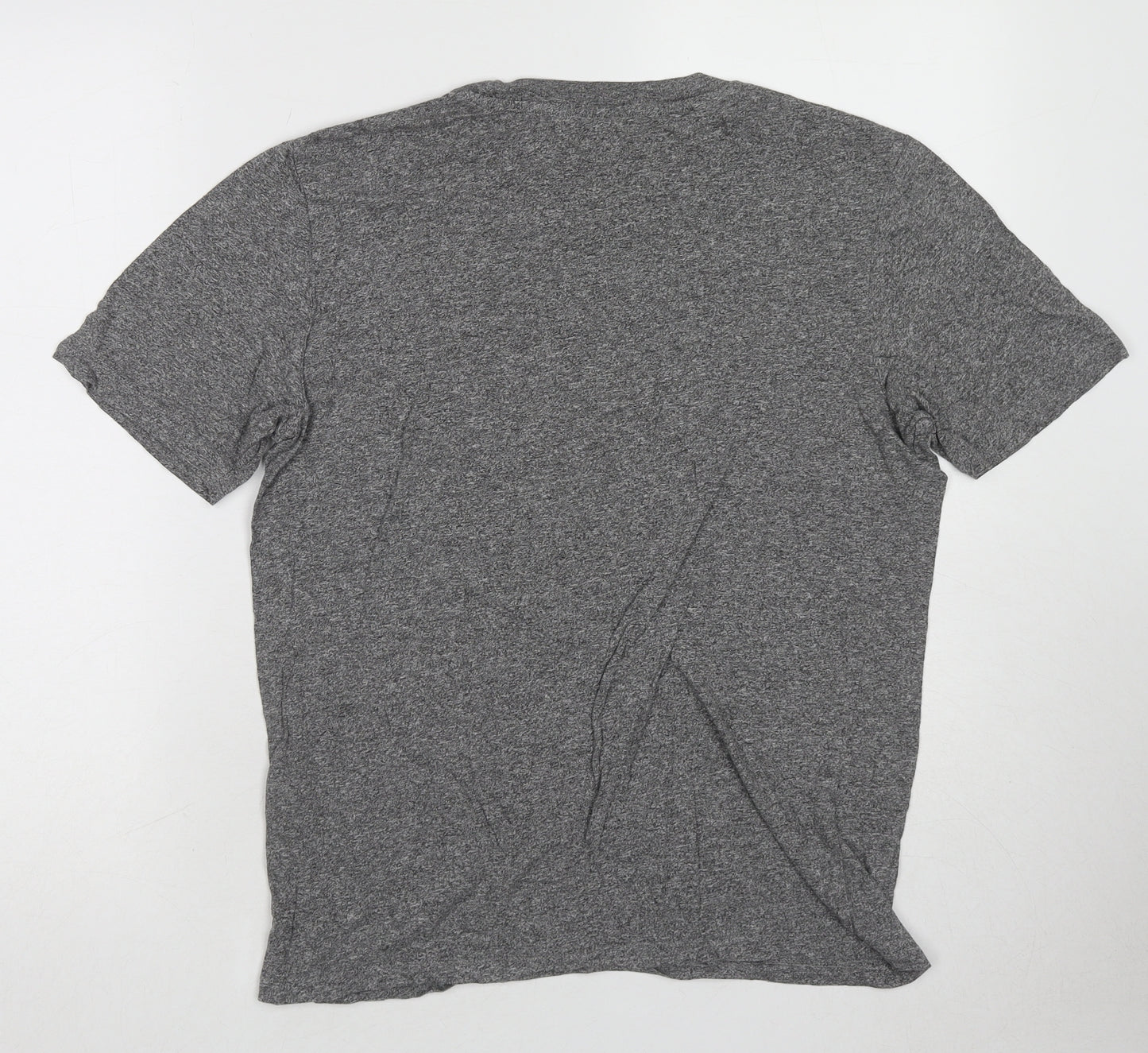 Selected Homme Mens Grey Cotton T-Shirt Size L Round Neck