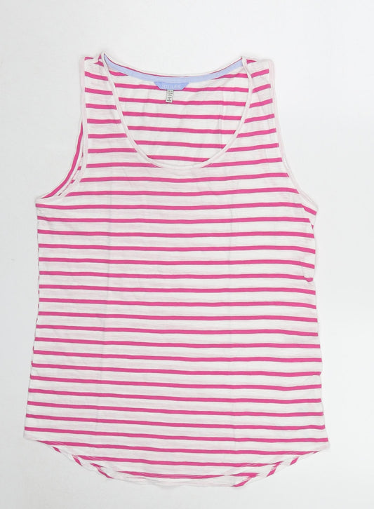 Joules Womens Multicoloured Striped Cotton Basic Tank Size 12 Round Neck