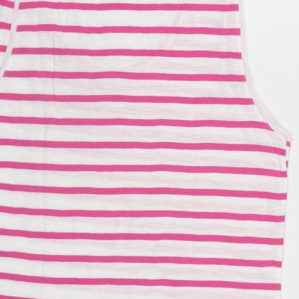 Joules Womens Multicoloured Striped Cotton Basic Tank Size 12 Round Neck
