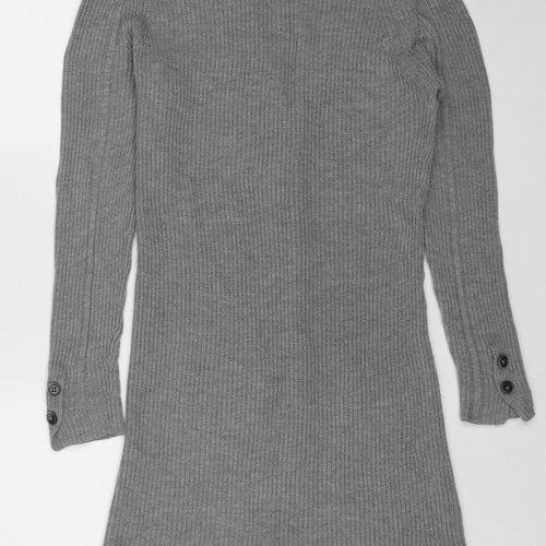 BRAX Womens Grey Collared Wool Cardigan Jumper Size 10