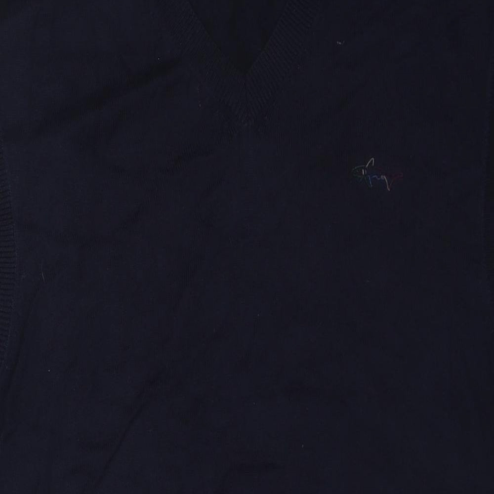 Greg Norman Womens Blue Round Neck Cotton Vest Jumper Size M