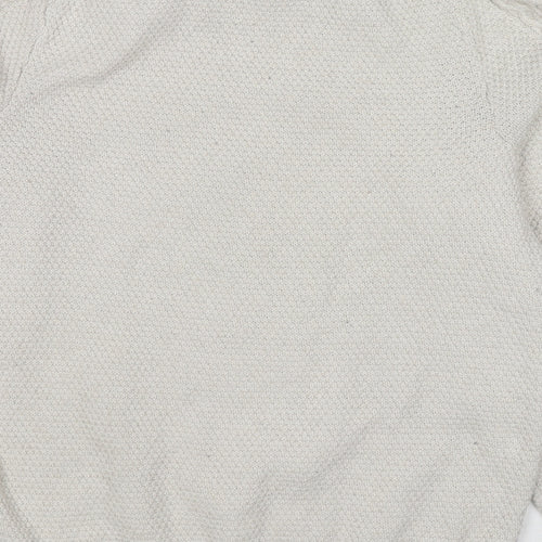 Marks and Spencer Womens Ivory Round Neck Polyester Pullover Jumper Size L