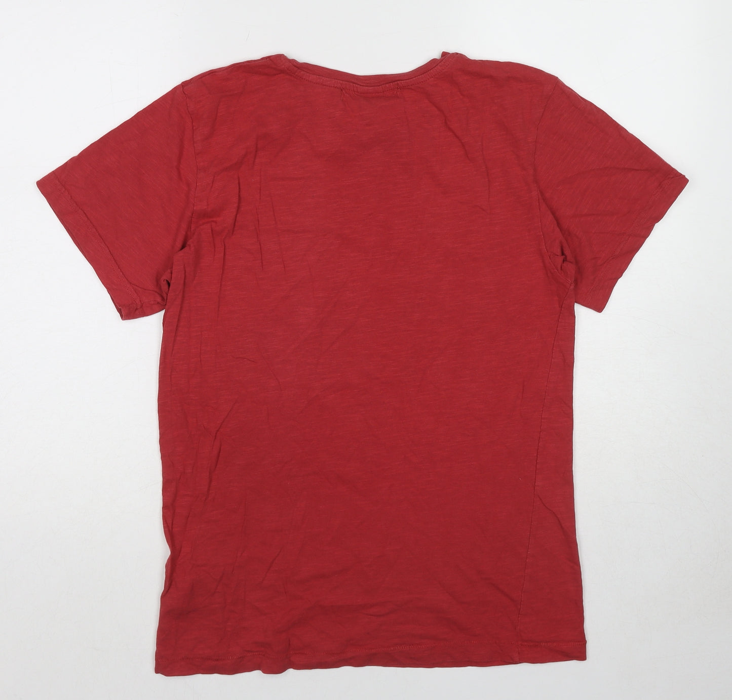 H&M Mens Red Cotton T-Shirt Size S Round Neck - San Francisco