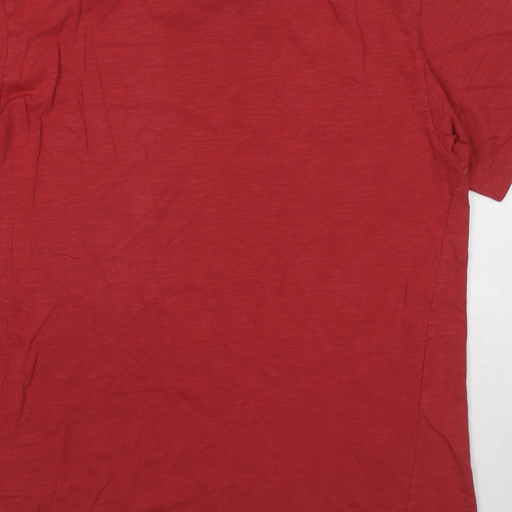 H&M Mens Red Cotton T-Shirt Size S Round Neck - San Francisco