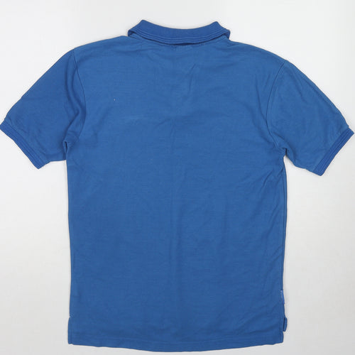 Slazenger Mens Blue Cotton Polo Size M Collared Pullover