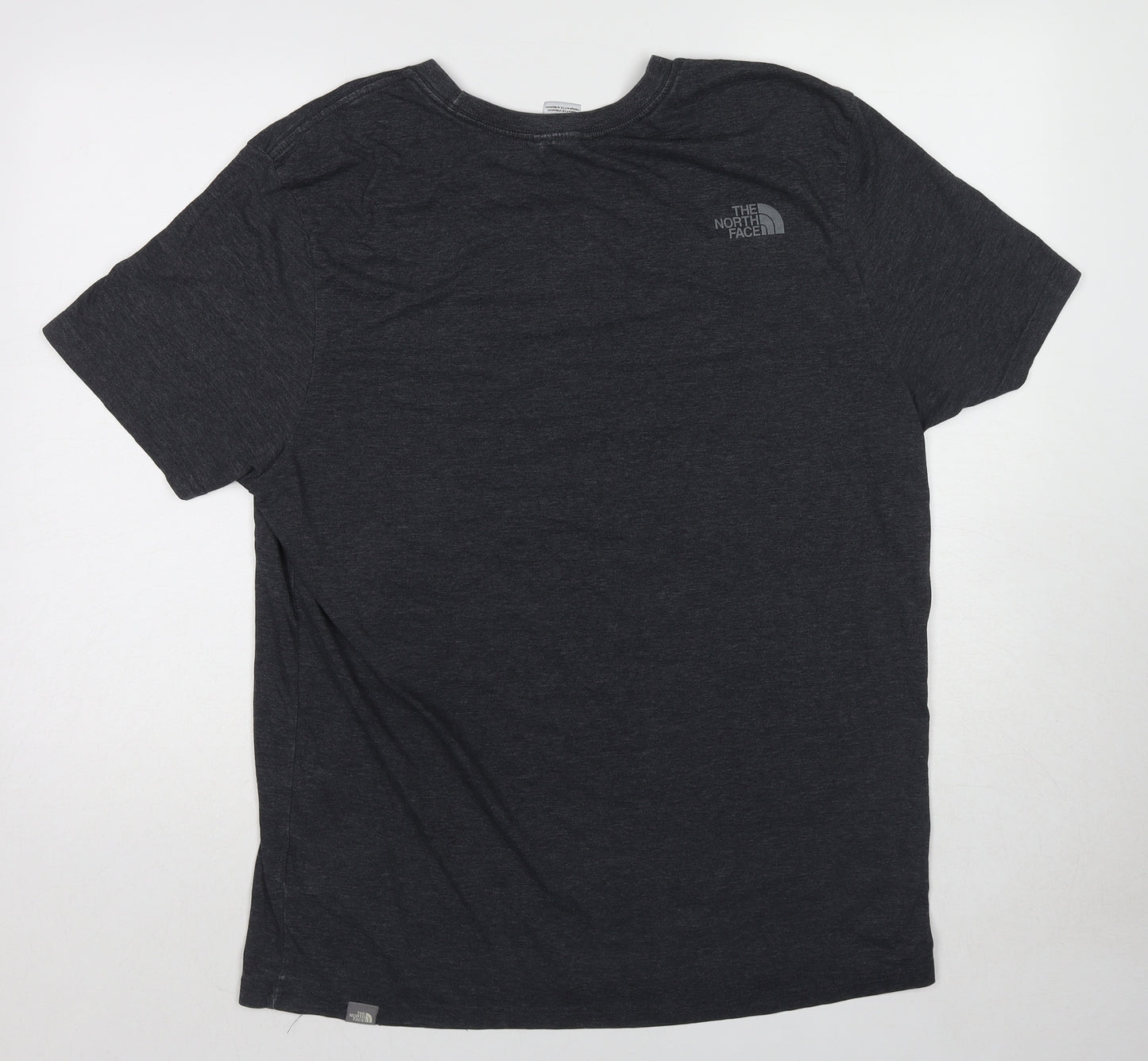 The North Face Mens Grey Cotton T-Shirt Size XL Round Neck