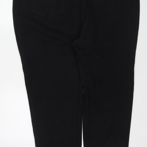 Yours Womens Black Cotton Cropped Jeans Size 24 Regular