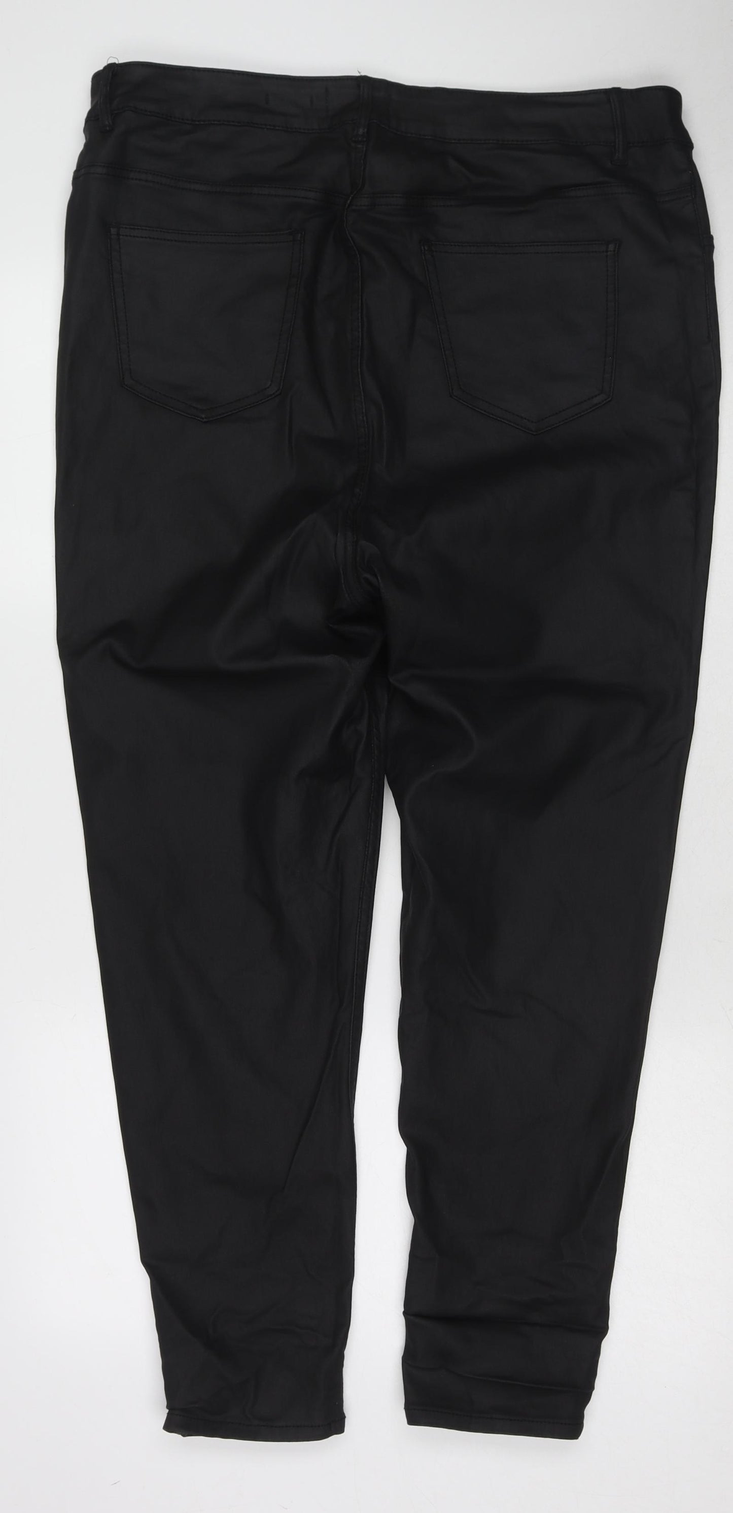 New Look Womens Black Viscose Trousers Size 24 Regular Zip