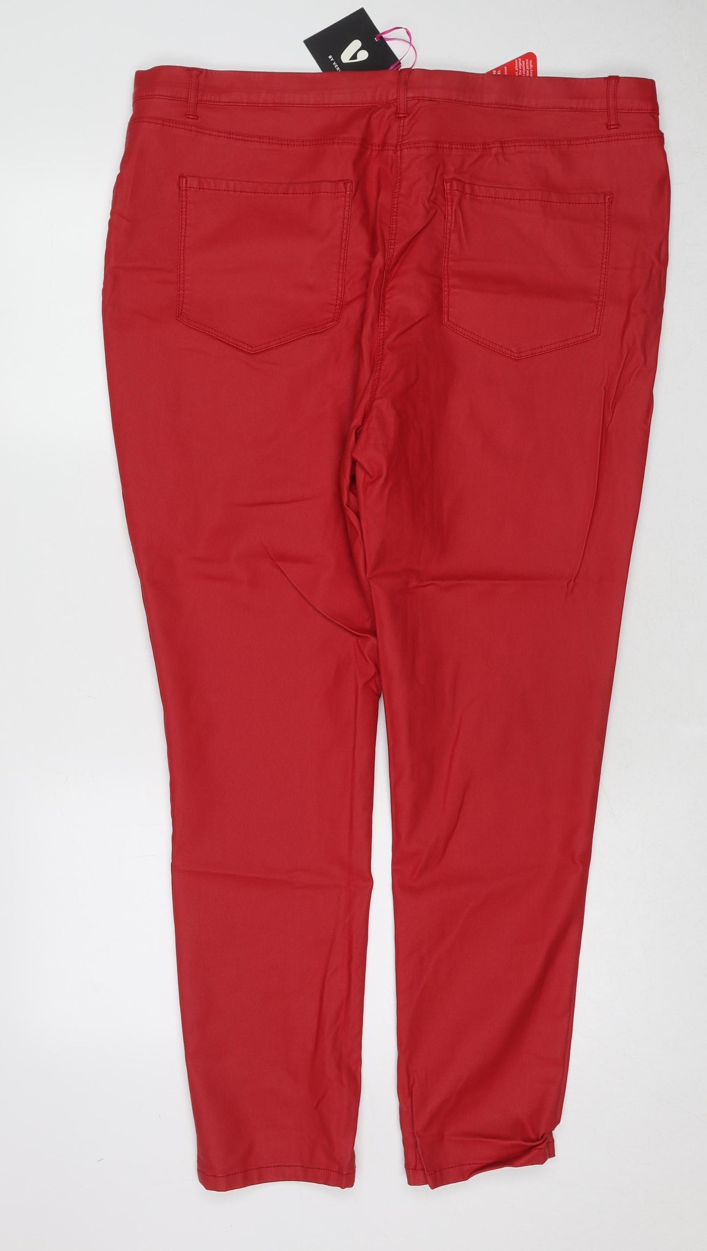 Very Womens Red Viscose Jegging Trousers Size 24 Regular Zip