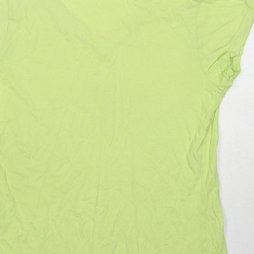 SOL'S Womens Green Cotton Basic T-Shirt Size M V-Neck - Hawk