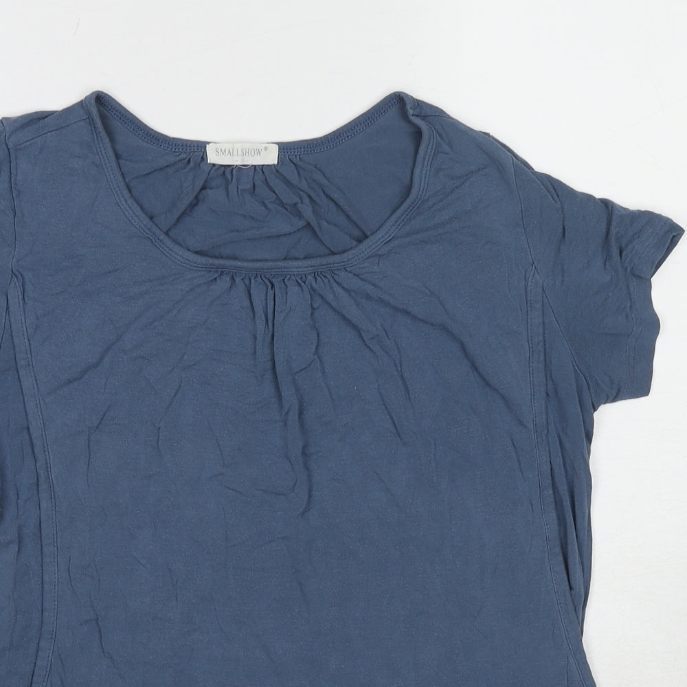 Small Show Womens Blue Modal Basic T-Shirt Size M Round Neck