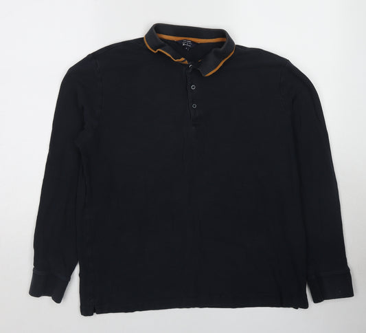 Ben Sherman Mens Blue Cotton Polo Size M Collared Pullover